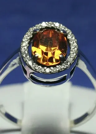 Серебряное кольцо с коньячным цирконием 11095кон