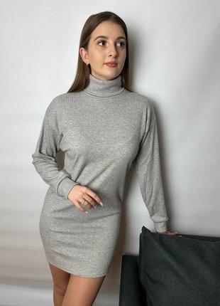 Тепла сукня ангора сукня сіра