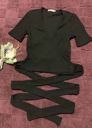 Трикотажный топ с завязкой zara
