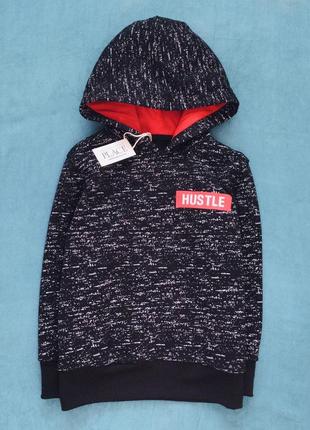 4-5 рок, children's place оригінал. утеплене худі на флісі, толстовка з капюшоном, . колір чорний ме