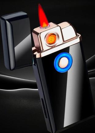 Запальничка спіральна usb th-705 2in1 газ+usb. колір: чорний.