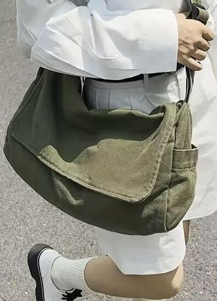 Сумка унісекс хакі колір харадзюку мілітарі
