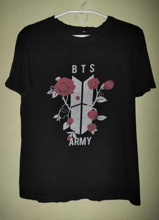 Футболка чорна bts army k-pop