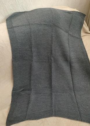 Детский вязаный плед тм aren цвет серый,серый темный, производства туречевки,размер 85*115