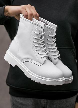 Женские ботинки dr.martens white (мех) 37-39-40