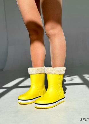 Резиновые сапоги внутри: меховой носок (съемный)