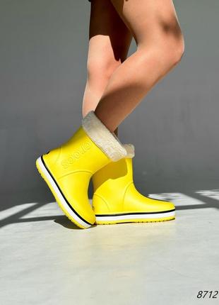 Резиновые сапоги внутри: меховой носок (съемный)