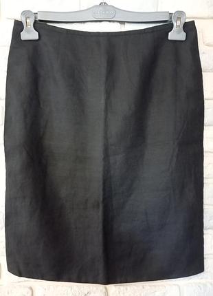 Льняная черная юбка 46-48 размер