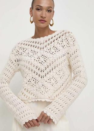 Свитер , кофточка итальянский бренд twinset milano оригинал котоновый в стиле кроше размер m,l можно оверсайз