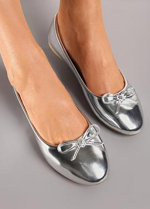 Срібні легенькі балетки 37 розмір m&s