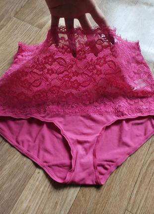 Неперевершені трусики з мереживом на високій посадці george