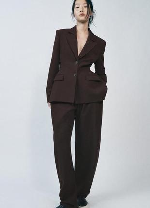 Брюки коричневые женские брюки zara new2 фото