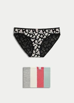 Набор женских трусов 5 штук marks & spencer р-р 8, 12, 16 трусы бикини хлопок