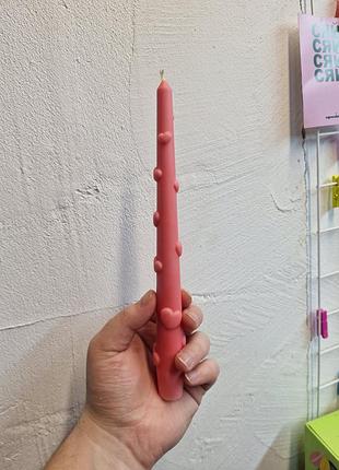 Столова свічка з сердечками