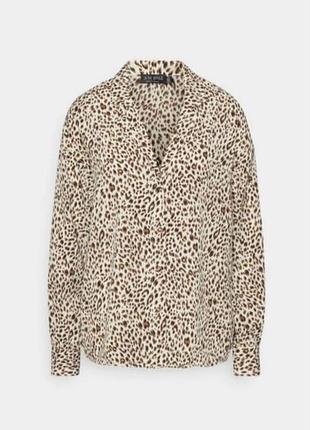 Жіноча блуза, сорочка з відкладним коміром, у тваринний принт