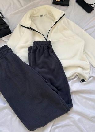 Тепленький  флісовий костюм, худі та джоггери, кофта, не кошлатиться