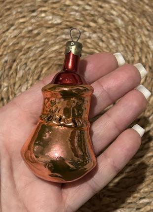 Новогоднее украшение игрушка ссср кот в сапогах стекло