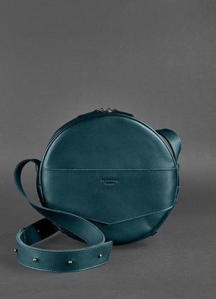 Кругла сумка-рюкзак maxi малахіт - зелена5 фото