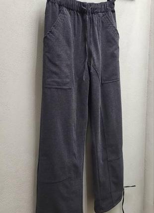 Брюки джоггеры с фетровой текстурой zara - xs, s, m - темно серые7 фото