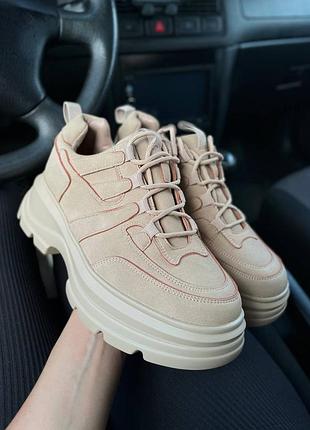 Женские кроссовки, ботинки песочного цвета!😍