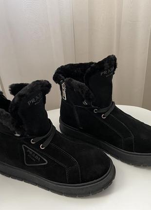 Ботинки зимние женские prada размер 40 (25,5 см)