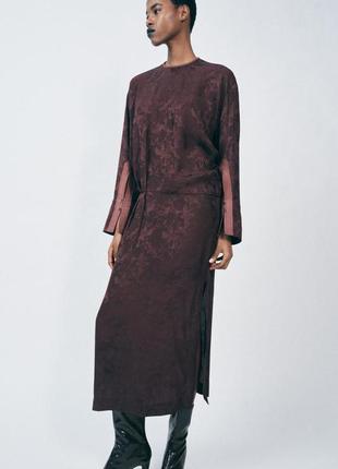 Платье женское бордовое zara new