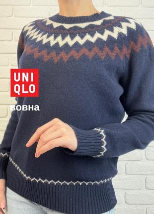 Теплый шерстяной свитер uniqlo япония