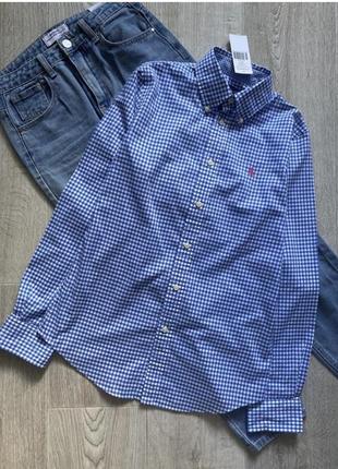 Polo ralph lauren женская рубашка в клетку, сорочка в клітинку, блузка, блуза, брендова сорочка