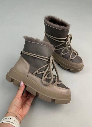 Женские ботинки (ботинки) зима на шнуровке натуральная кожа