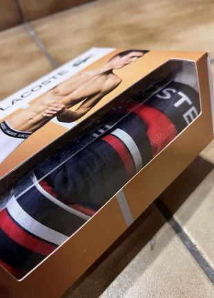 Бельё мужское трусы боксерки фирменные lacoste new оригинал 3 пары новые м