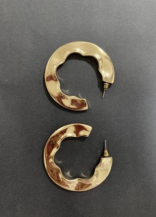 Серьги круглые (кольца) золото бижутерия
