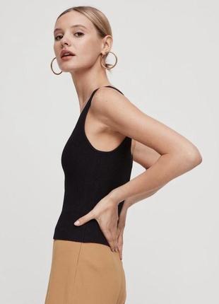 Майка черная вязаная vero moda женская базовая v вырез