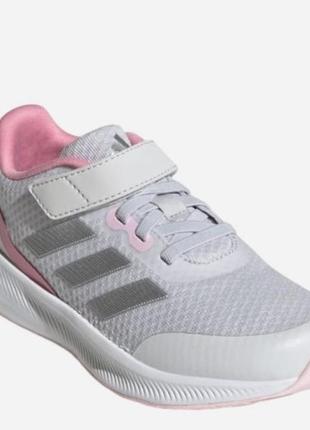 Кроссовки фирменные adidas runfalcon sport casual женские подростковые белые розовые