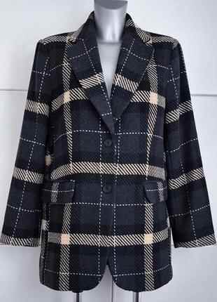 Піджак h&m  у клітинку з вовною