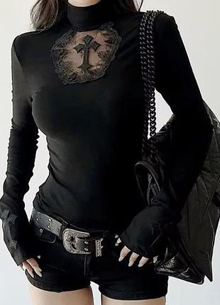 Кроп топ водолазка кофта гранж y2k dollskill killstar лонгслів