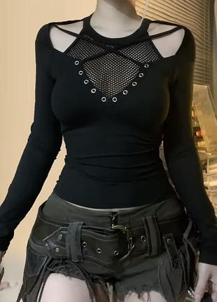 Кроп топ водолазка кофта гранж y2k dollskill killstar лонгслив