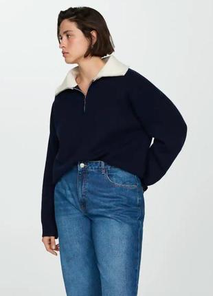 Джемпер з контрастним коміром mango