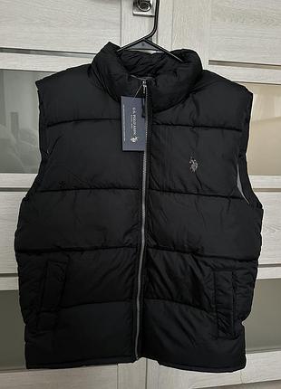 Чоловіча чорна жилетка безрукавка  u.s. polo assn