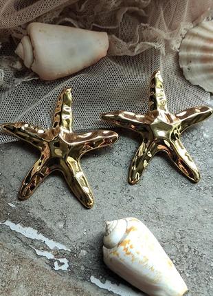 Серьги морская звезда 6,4 см