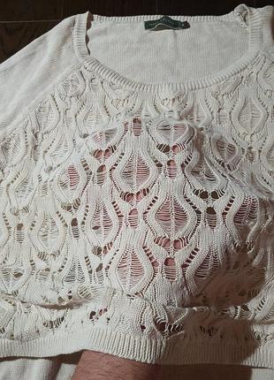 Ажурний джемпер з коротким рукавом