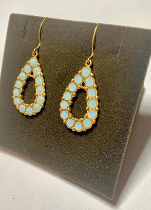 Сережки вінтаж позолота клеймо емаль