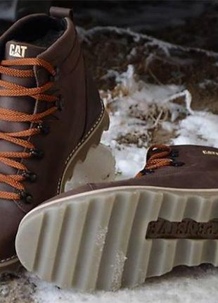 Черевики шкіряні зимові cat rider nubuck brown3 фото