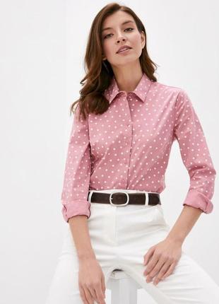 Стильная розовая блуза в горошек marks and spencer. англия.
