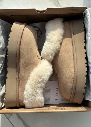 Ugg w tazz slipper w1134810 che меховые тапочки на платформе коричневые