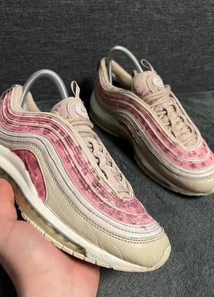 Кроссовки nike air max 97 на рефлективе розово-белые кастомные размер 37.5TM