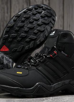 Ботинки ash adidas terrex 465 зимние мужские черные мех