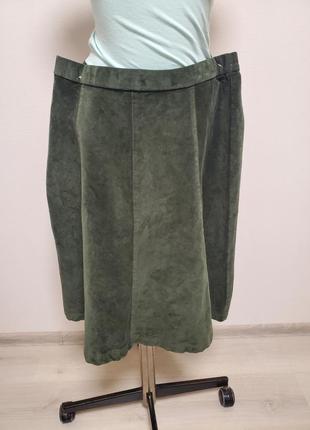 Очень шикарная брендовая коттоновая юбка велюр в рубчик вельвет