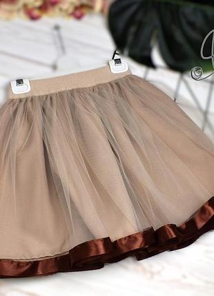 Юбка на девочку "шифон" капучино