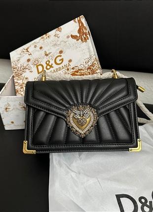 Брендова шкіряна сумка d&g натуральна шкіра кожа чорна сумочка люкс дольче