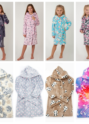 Махровий халат теплий для дівчинки,плюшевий махровий халат підлітковий,халат велсофт